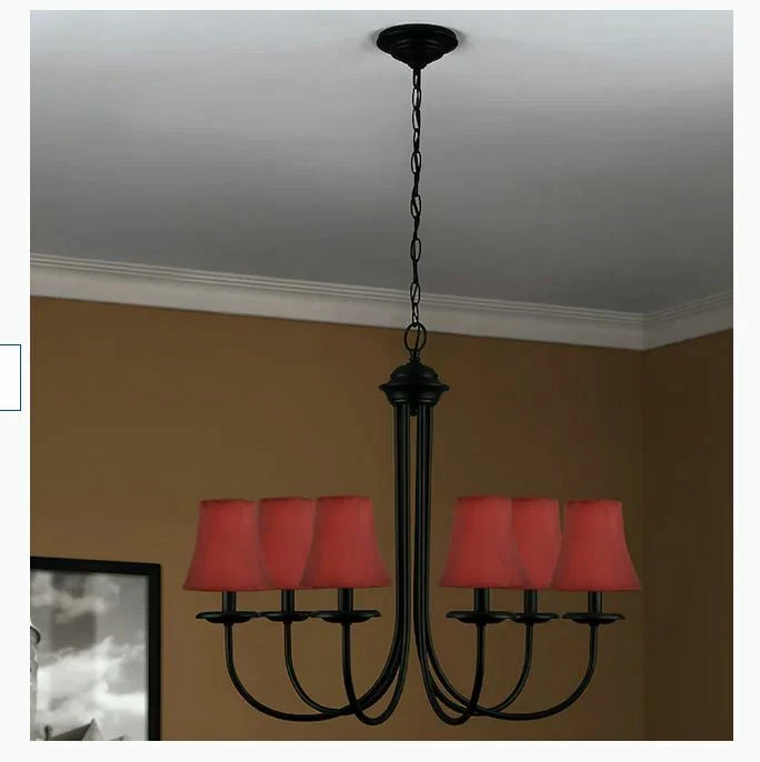Allen + Roth Extra Small Burgundy Red Satin Light Lamp Shade XS 3”x 5.25"x 5"   - Image 3 of 4