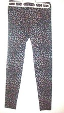 minicci leggins leopard print S M tween wide waste band heavier brown black crea