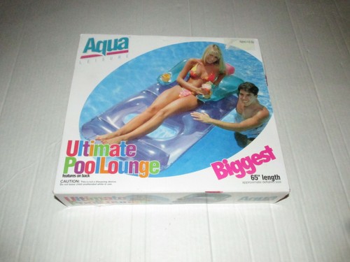 Aqua Ultimate Pool Lounge 65” Heavy Vinyl Pool Float With Beverage Holder Comfy  - Picture 1 of 5