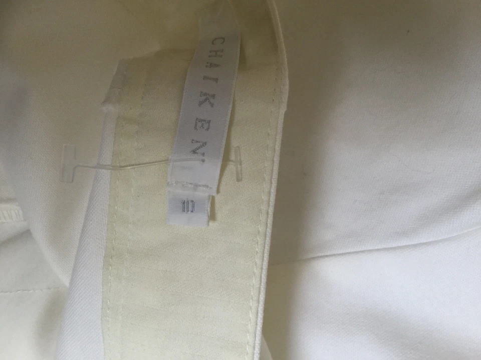 全新带标签 CHAIKEN 裁剪弹力靴裤子-白色-10 码-出售全新适用于 202 — 第 4/4 张图片