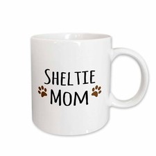 3dRose Sheltie Dog Mom - Shetland Sheepdog - Doggie by breed - brown paw prints