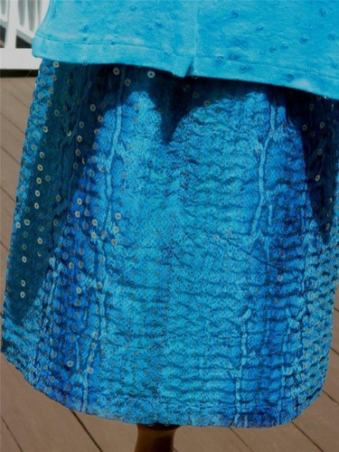 Falda Maxou Niños Niñas Azul Lentejuelas con Detalle Denim y Top Lentejuelas, Talla 12 - Imagen 4 de 12