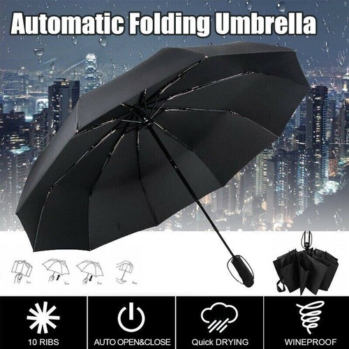 Regenschirm Automatik Schirm Anti-UV Sturmfest Stabil Taschenschirm Reiseschirm - Bild 13 von 24