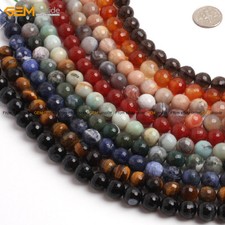 Natural Genuine Gemstone Jewelry Making Beads Wholesale 15" Round Faceted Stone