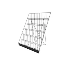6-Tiered Black/White Wire Display Rack 25.0" x 24.3" x 20.0" for Tabletops