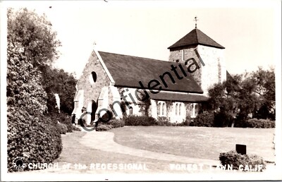 Real Photo Church At Forest Lawn Cemetery Glendale California CA RP RPPC N83