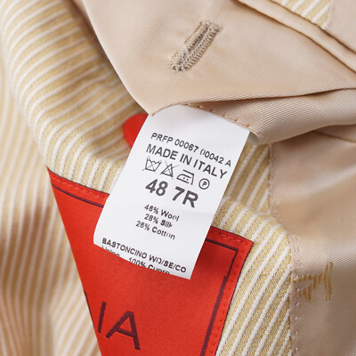 Isaia 'Cortina' Yellow and White Woven Wool-Blend Sport Coat Slim