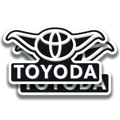 TOYODA FUNNY DECALs 2 Stickers Bogo Vintage Car Window Bumper 4x4 Truck