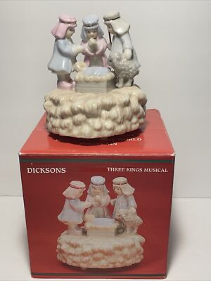 Dicksons Porcelain Three Kings Music Box Plays ''Joy to the World'' - in Orig. Box