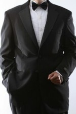 MENS 2 BUTTON SUPERIOR 150S Slim Fit BLACK TUXEDO SUIT 36R/30W T60512H-BLK