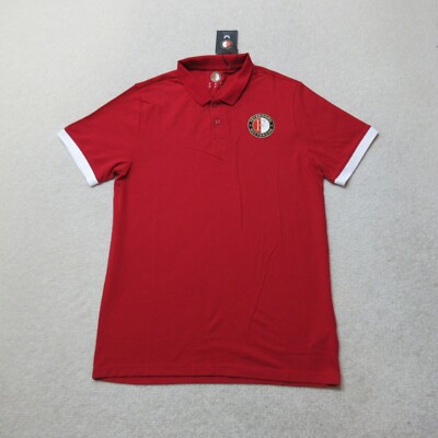 Castore Feyenoord Poloshirt Herren Medium Rot Sport Fußball Freizeit FC Neu mit Etikett