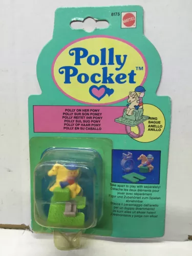 Mattel Polly Pocket RING - POLLY ON HER PONY MOC, 1990