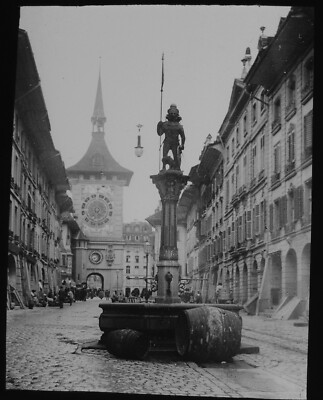BERNE MARKTGASSE NO2 SCHWEIZ UM 1910 FOTO Magic Lantern Slide