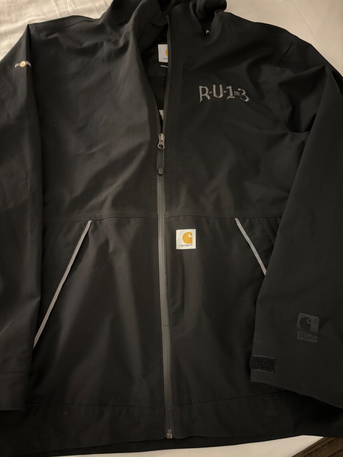 Carhartt J162 Storm Defender Black Waterproof Rare Relaxed Mens Medium Jacket image 5