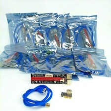 12 - 6 Pin USB 3 PCI-E Express 1x to 16x Extender Riser Card Adapter SATA Power