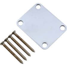 Neck Plate, Fender , 4 Bolt, chrome, Style: Road Worn 