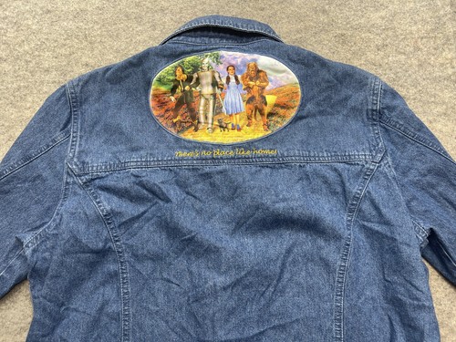 Wizard of Oz Jacket Women's Size XL Extra Large Denim Button Up Shacket Patch