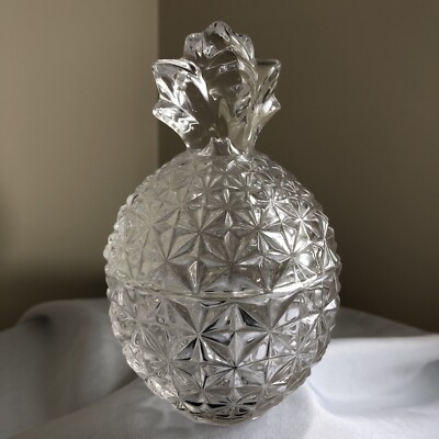 Circleware Fancy Glass Pineapple Trinket Box or Candy Dish with Lid 5.5''