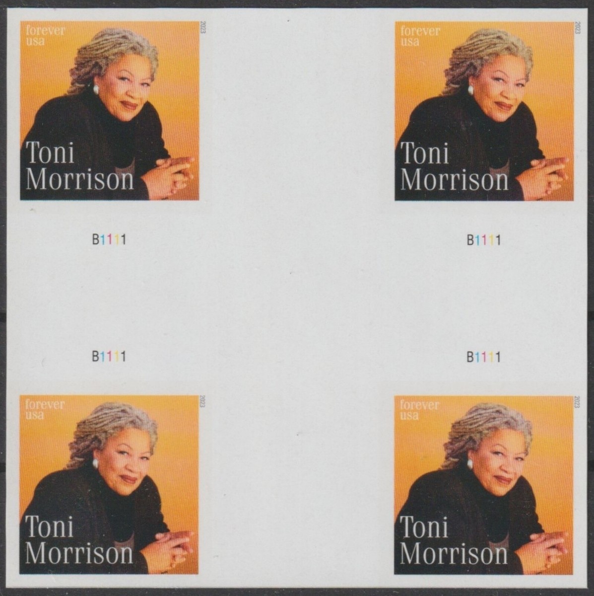 USA Sc. 5757a (F) Toni Morrison 2023 MNH CG block of 4 **NO DIE