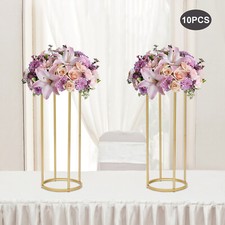 10stk. Flower Floor Stand Gold Flower Rack Flower Column Flower Vase Metal 60 cm