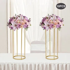 10stk. Flower Floor Stand Gold Flower Rack Flower Column Flower Vase Metal 60 cm