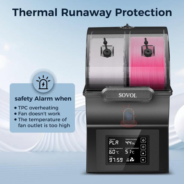 Sovol SH02 Filament Dryer Box Real Time Monitoring Faster Drying ...