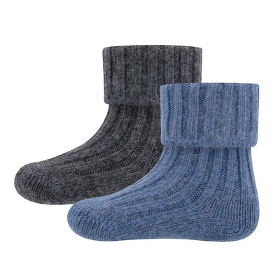 EWERS Thermosocken Wolle 2er-Set uni Mini Unisex