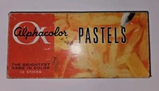 Vtg Weber Costello Alphacolor Pastels 12 count Bright Colors Assorted Palette