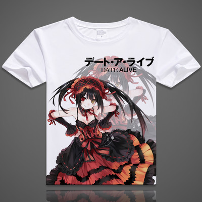 DATE A LIVE Kurumi Tokisaki Anime Manga T-Shirt shirt Kostüme Weiß Neu