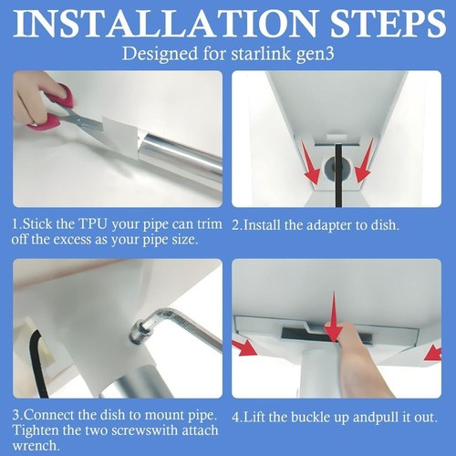 Durable Starlink Roof Mount Universal Satellite TV Dish Mounts - Afbeelding 5 van 6
