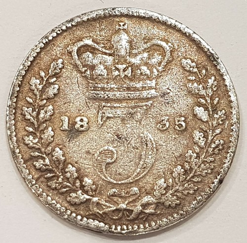 *selten* 1835 Wilhelm IIIII Drei Pence Silbermünze L2 - Bild 3 von 4