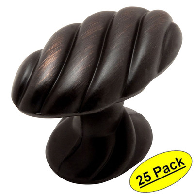 *25 Pack* Cosmas Cabinet Hardware Oil Rubbed Bronze Twist Knobs #1471ORB