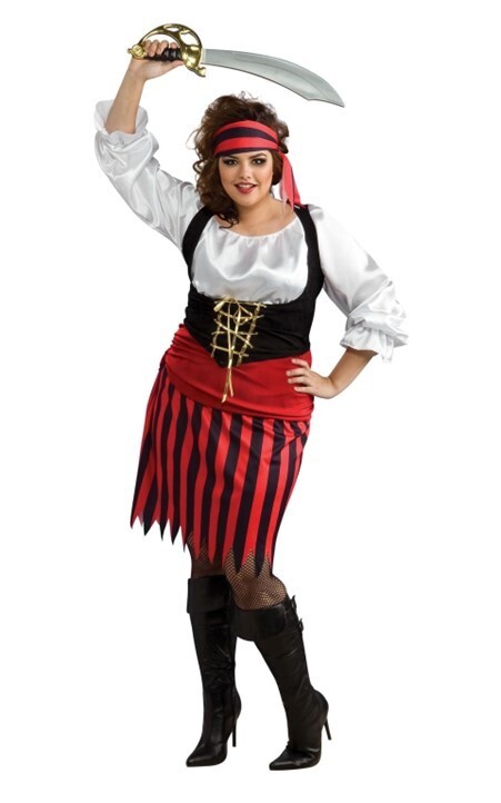 Ladies Pirate Girl Swashbuckler Wench Fancy Dress Costume 18-20