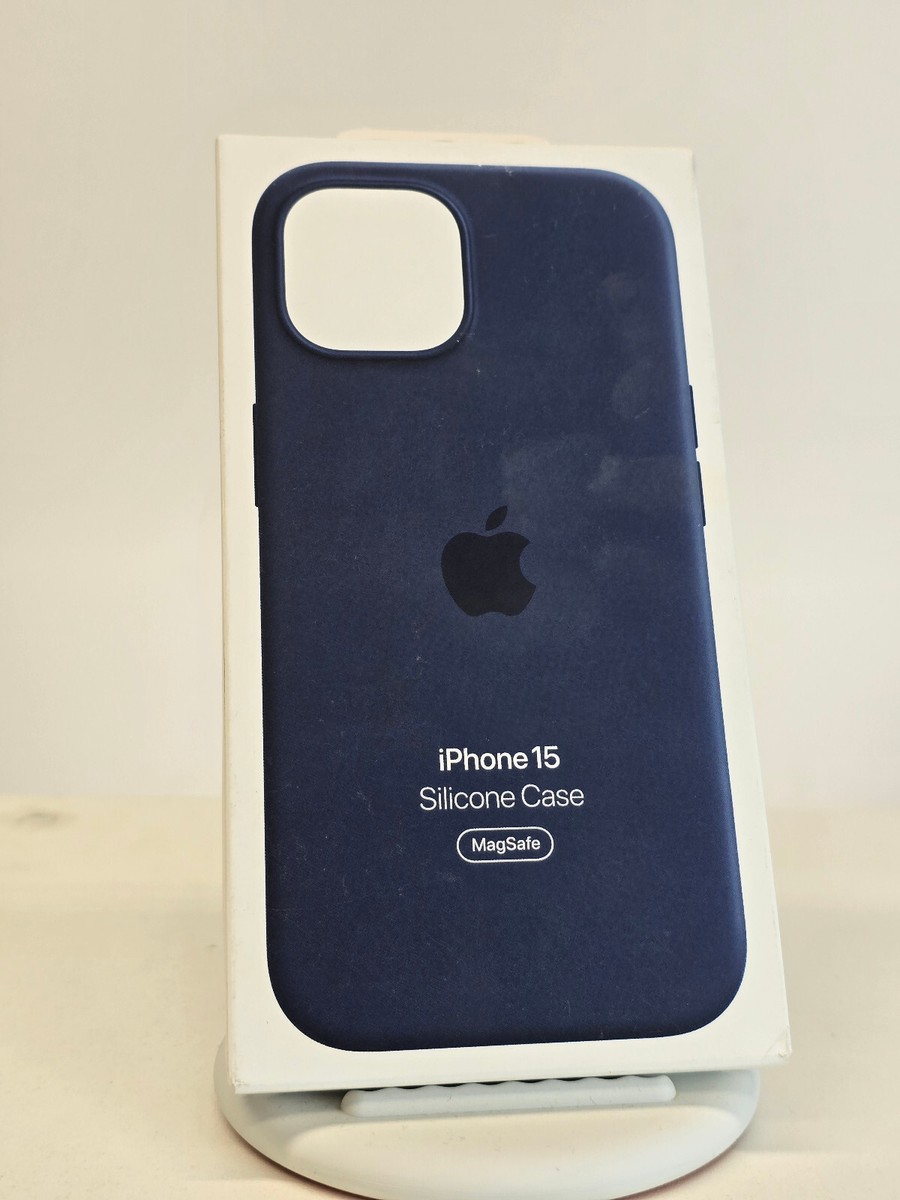Genuine Apple iPhone 15 Silicone Case w/Magsafe - Storm Blue