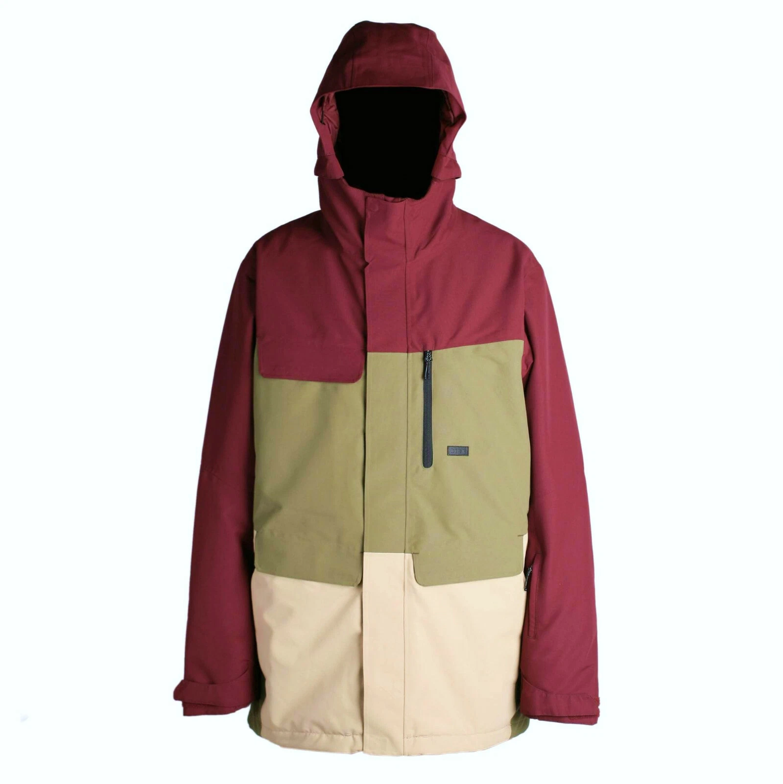 RIDE Snowboards Men's GEORGETOWN Shell Jacket - Burgundy/Olive/Khaki -Small -NWT