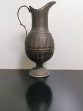 Old Antique Copper Pitcher Jug with Decorative Brass Handle Middle East 32cm