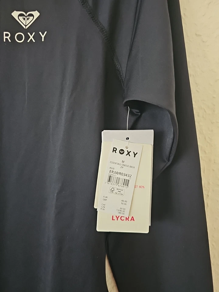 Roxy Badeanzug Essentials Onesie Back Zip schwarz Größe M Langarm - Bild 3 von 4