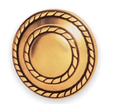 Kirsch Scarf Holders Drapery Hold Backs Gold Tone Rope Medallion Pair (2) New