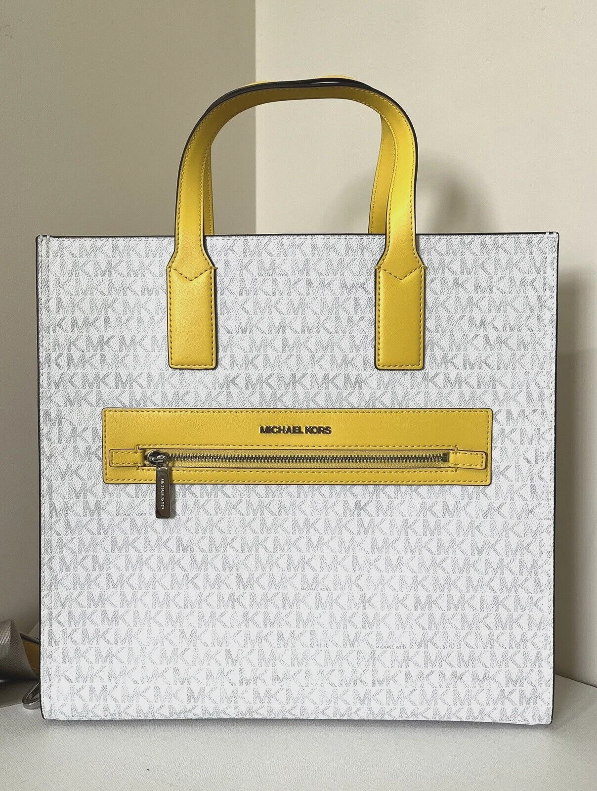 Nuova borsa Michael Kors Kenly grande logo firma agrumi multi con sacchetto antipolvere
