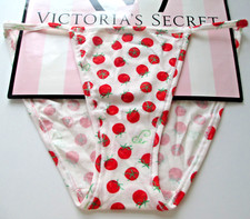 VICTORIA'S SECRET PINK Cotton String Bikini Panty L LARGE Red NWT Tomatoes VS