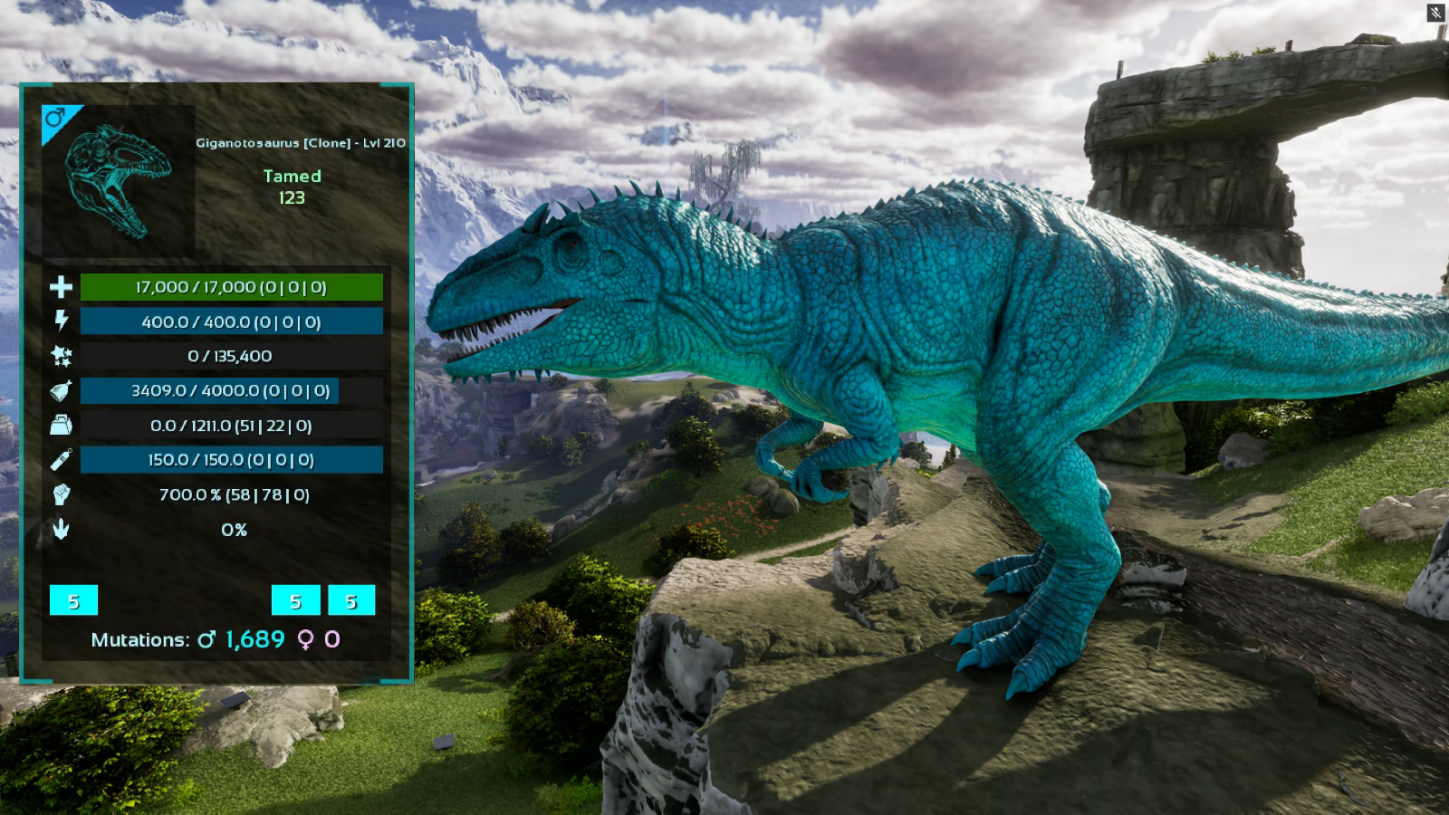 ARK Survival Ascended PvE * TOP STATS * Giga 700% MD 1211W RANDOM ...