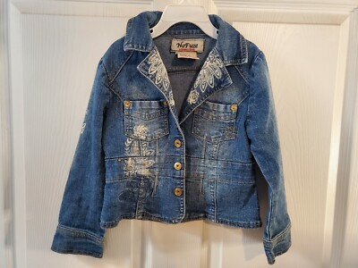 Girls No Fuze A Denim Legend Denim Blue Jeans Jacket 3 snap