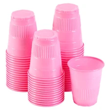 JMU Disposable Plastic Dental Drinking Cups 5000pcs 5 Oz, Pink