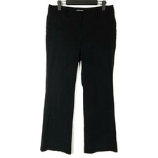NYC Black Dress Pant Trouser Womens 10 Average Flare Mid Rise Stretch 32x31