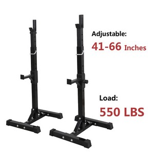 2pcs-Adjustable-Rack-Standard-Steel-Squat-Stands-Barbell-Free-Press-Bench