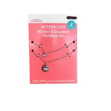 Celebrate Mother  s Day 2 pc Adjustable Mother  Daughter 17.5  Bear Necklace Set