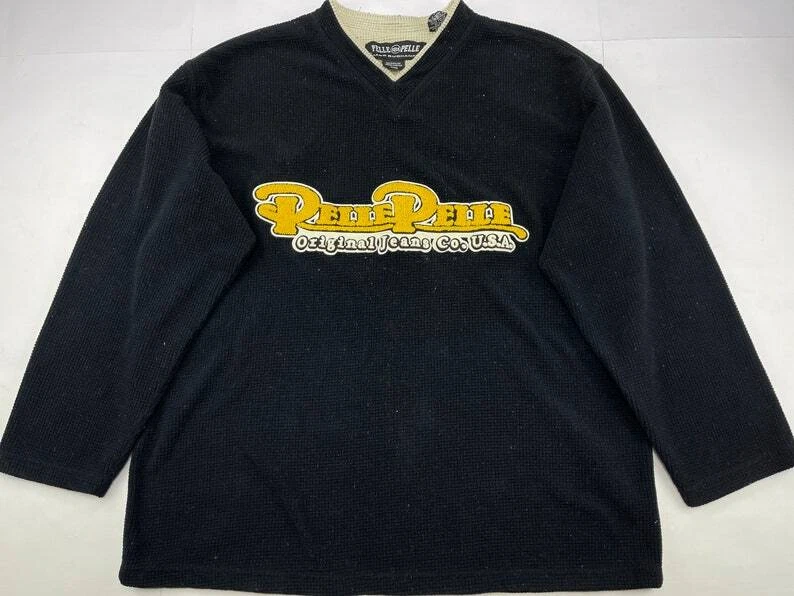 Pelle Pelle sweatshirt black vintage Marc Buchanan jacket 90s hip hop size XL