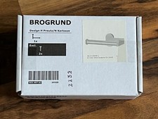 Porta carta igienica Ikea Brogrund NUOVO IMBALLO ORIGINALE acciaio inox