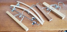 Lot Of 5 Vintage Wooden Pant Trouser Hangers Clamp Style 1 is Setwell 2 combo