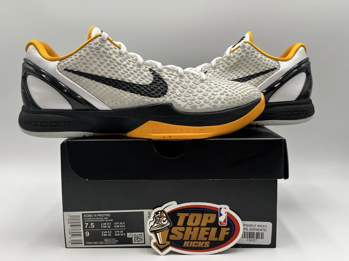 Nike Kobe 6 Protro Playoff Pack White Del Sol 2021 Size 7.5